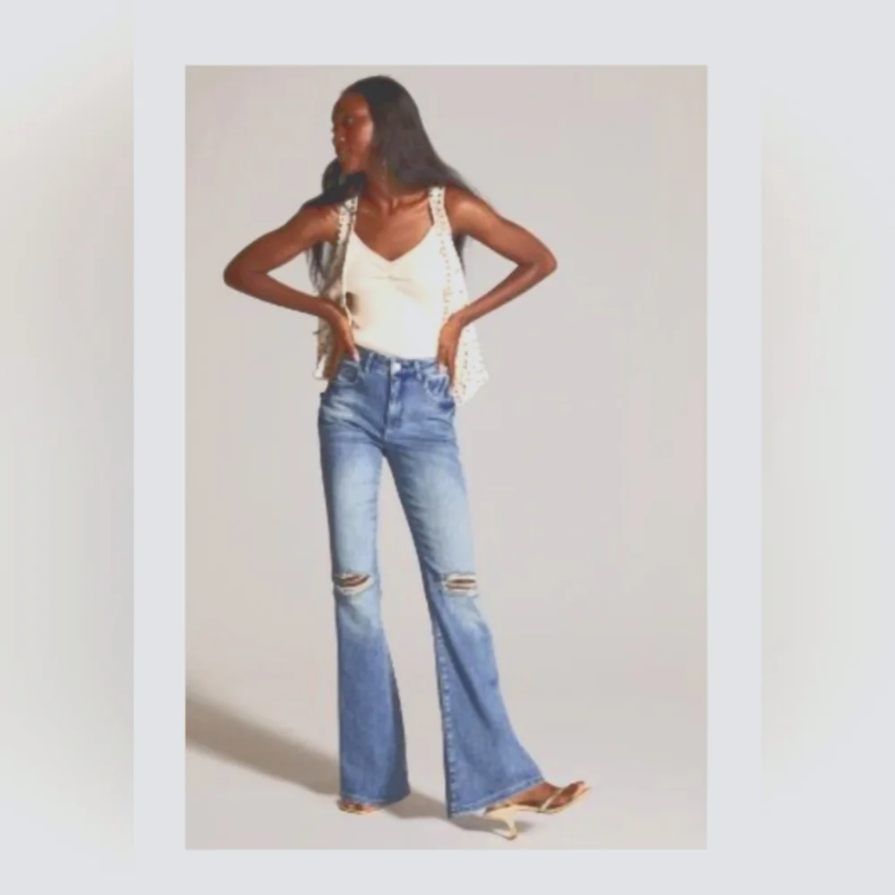 ANTHROPOLOGIE PILCRO THE ICON HIGH WAIST FLARE JEANS • SIZE 34 - Picture 1 of 10